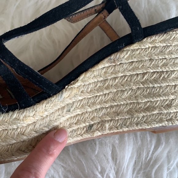 ALDO Black Strappy Stylish Open Toe Wedge Sandal Size 36 - Picture 12 of 13